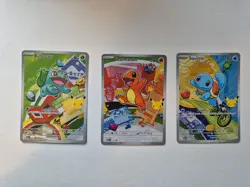 Pokemon TCG First Partner Illustration Collection Series 1 Kanto GEN 1 3x Cards - Image 1
