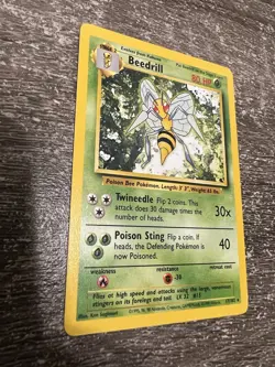 Pokemon TCG Beedrill Base Set, Unlimited Rare Card 17/102 NM Centered - Image 3