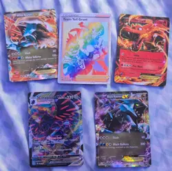 Pokemon TCG 5 Card Lot - Charizard, Kyurem EX, Corviknight VMAX, Holo Full Art - Image 1