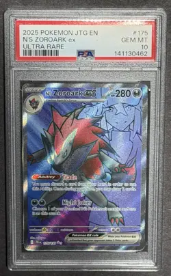 Pokemon Journey Together N's Zoroark EX Ultra Rare Card 175/159 PSA 10 - Image 1