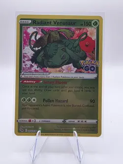 Pokemon TCG Radiant Venusaur Holo Radiant Rare Card 004/078 Pokemon GO - Image 1
