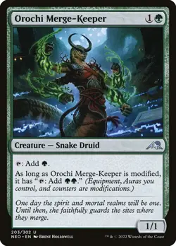 MTG Magic NEO Kamigawa Neon Dynasty - 1x EN NM 203 U Orochi Merge-Keeper - Image 1
