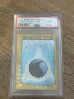 2002 Pokemon Japanese Water Energy-Holo McDonald's Card PSA 8 - Image 1