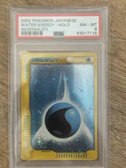 2002 Pokemon Japanese Water Energy-Holo McDonald's Card PSA 8 - Image 2