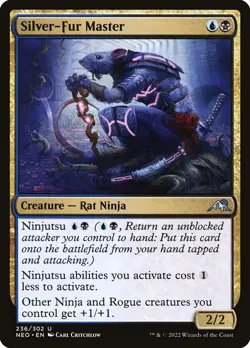 MTG Magic NEO Kamigawa Neon Dynasty - 1x EN NM 236 U Silver-Fur Master - Image 1