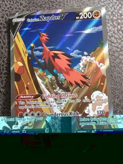 Pokemon Galarian Zapdos v Alternate Art 174/198 Chilling Reign - Image 1