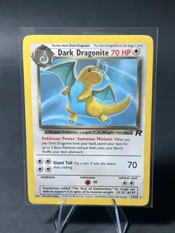 Pokemon Dark Dragonite TCG Card 22/82 Non-Holo, Wizards of the Coast 1999 - Image 1