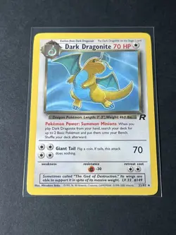Pokemon Dark Dragonite TCG Card 22/82 Non-Holo, Wizards of the Coast 1999 - Image 3
