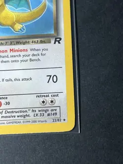 Pokemon Dark Dragonite TCG Card 22/82 Non-Holo, Wizards of the Coast 1999 - Image 5