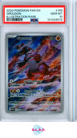 GROUDON POKEMON TCG 199 2023 PARADOX RIFT HOLO ENGLISH PSA 10 - Image 1