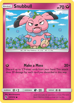 Snubbull 137/214 C Lost Thunder Pokemon Reverse Holo NM/M - Image 1