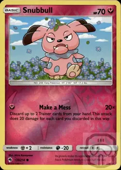 Snubbull 137/214 C Lost Thunder Pokemon Reverse Holo NM/M - Image 3