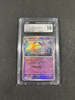 2025 POKEMON PRE EN-PRISMATIC EVOLUTIONS MASTER BALL REVERSE HOLO SYLVEON CGC 10 - Image 1