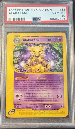 2002 Pokemon Expedition 33 Alakazam PSA 10 Gem Mint - Image 1