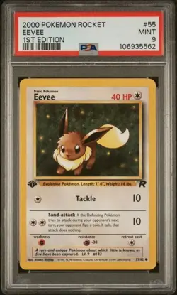 2000 POKEMON ROCKET #55 EEVEE 1ST EDITION PSA MINT 9 #55/82 - Image 1