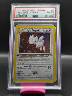 2002 POKEMON NEO DESTINY 1ST ED #15 LIGHT TOGETIC-HOLO PSA 8 - Image 1