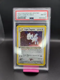 2002 POKEMON NEO DESTINY 1ST ED #15 LIGHT TOGETIC-HOLO PSA 8 - Image 3