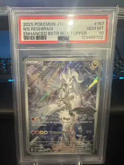 2025 POKEMON JTG EN-JOURNEY TOGETHER #167 N'S RESHIRAM STAMPED PSA 10 - Image 1