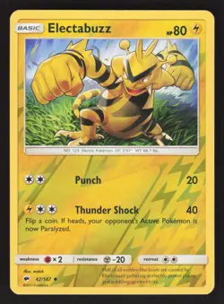 Electabuzz 42/147 Reverse Holo Pokemon SM - Burning Shadows - Image 1