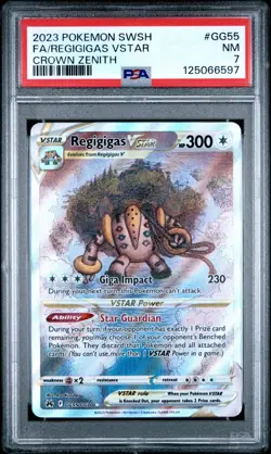2023 Pokemon Crown Zenith #GG550 Regigas VSTAR FA Full Art PSA 7 NM 125066597 - Image 1