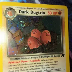 Dark Dugtrio Holo #51 Team Rocket/Rocket Gang Set Excellent Swirl Holo - Image 2