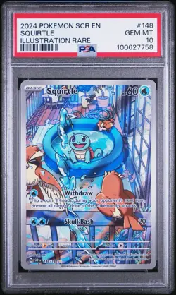 2024 POKEMON SCR EN-STELLAR CROWN ILLUSTRATION RARE #148 SQUIRTLE PSA 10 - Image 1