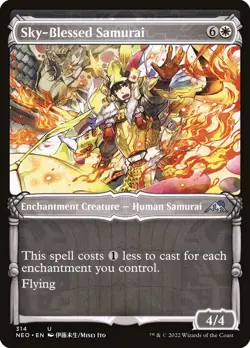 MTG Magic NEO Kamigawa Neon Dynasty - 1x EN NM 314 U Sky-Blessed Samurai - Image 1