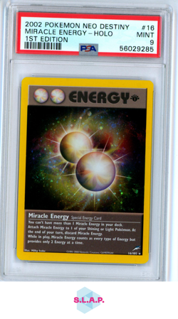 MIRACLE ENERGY HOLO 1 EDITION POKEMON 16/105 2002 NEO DESTINY - EN PSA 9 - Image 1