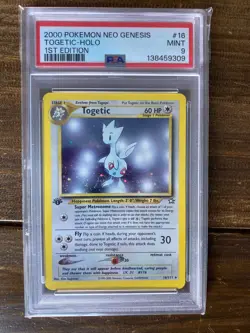 2000 POKEMON NEO GENESIS 1ST EDITION #16 TOGETIC-HOLO PSA 9 - Image 1