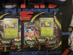 Pokemon TCG Lot Of (3) Perfect Order, 3 Pack Blister, Chikorita - Image 3