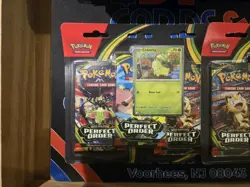 Pokemon TCG Lot Of (3) Perfect Order, 3 Pack Blister, Chikorita - Image 4