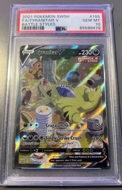 Pokemon TCG Tyranitar v Battle Styles 155/163 PSA 10 - Image 2