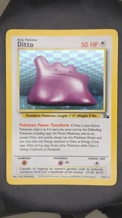 Ditto 3/62 - Fossil Set - NM - Holo - Pokemon TCG - Vintage 1999 - Image 1