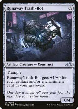 MTG Magic NEO Kamigawa Neon Dynasty - 1x EN NM 257 U Runaway Trash-Bot - Image 1