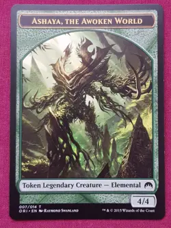 Magic The Gathering ORIGINS ASHAYA THE AWOKEN WORLD token card MTG - Image 1