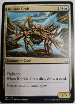 MTG Magic The Gathering Card Riptide Crab Creature Crab White Blue Battlebond - Image 1
