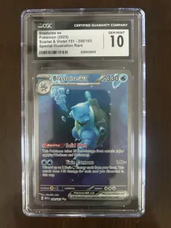 CGC 10 Blastoise ex 200/165 SIR Scarlet & Violet 151 MEW Pokemon Card - Image 1