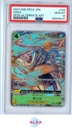 SANJI ONE PIECE OP04-104 2023 KINGDOMS OF INTRIGUE SR JAPANESE PSA 10 - Image 1