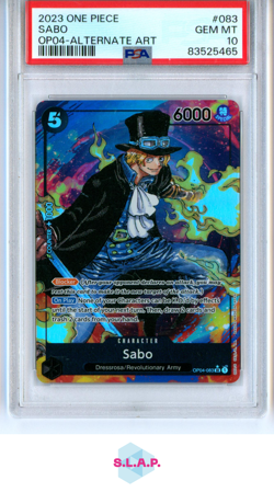 SABO ONE PIECE OP04-083 2023 OP04 ALTERNATE ART ENGLISH PSA 10 - Image 1