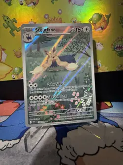 Pokemon TCG Stoutland 156/086 Sv: White Flare Illustration Rare Full Art Holo NM - Image 1