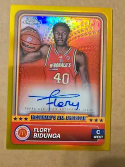 2024 Topps Chrome McDonald's All-American Flory Bidunga Auto Gold Refractor #/50 - Image 1