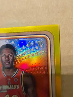 2024 Topps Chrome McDonald's All-American Flory Bidunga Auto Gold Refractor #/50 - Image 2