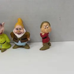 Vtg 1993 Mattel Disney Snow White's 7 Seven Dwarfs PVC Figure Lot Cake Topper - Image 4