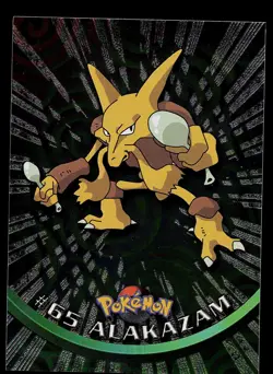 Pokemon Card - Topps Black Logo TV Animation Edition Alakazam #65 Foil Rays - Image 1