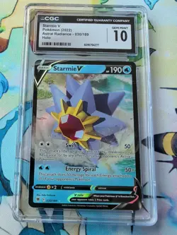 Pokemon TCG Starmie V Astral Radiance Card English Full Art Graded CGC 10 Gem - Image 1