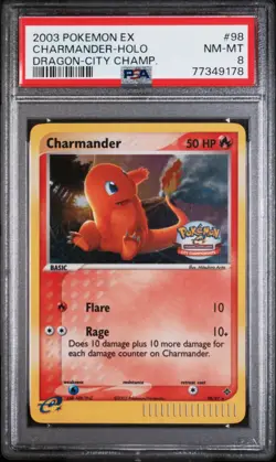 Pokemon Card English - Charmander Promo #098 - Dragon City Champ - PSA 8 - Image 2