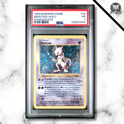 Pokemon Card English - Mewtwo Holo Shadowless #010 - Base Set - PSA 1 - Image 1
