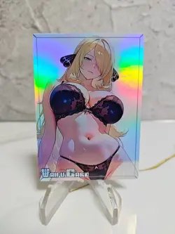 Cynthia Trading Card Waifu Goddess Story Anime Girl holo Karte Manga Full Art - Image 1
