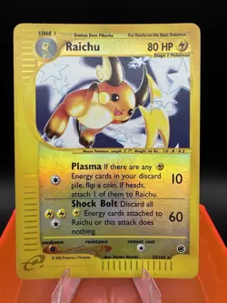 Pokemon WOTC Raichu Expedition Base Set 25/165 Reverse Holo Rare Card HP - Image 1