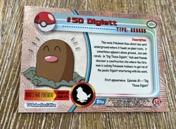 DIGLETT #50 - BLUE Logo - NON-HOLO - SERIES 1 - TOPPS Pokemon Card - NM - Image 2